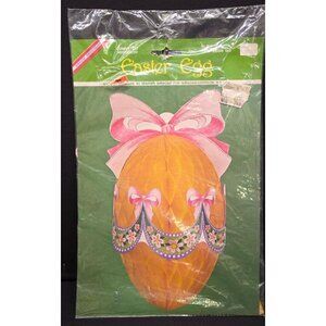 Vintage 11" Amscan Easter Egg Bow Honeycomb Die Cut Easter Spring Holiday Decor